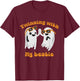 Twinning With My Bestie Halloween Ghost And Men T-Shirt - T-Shirt | Maroon