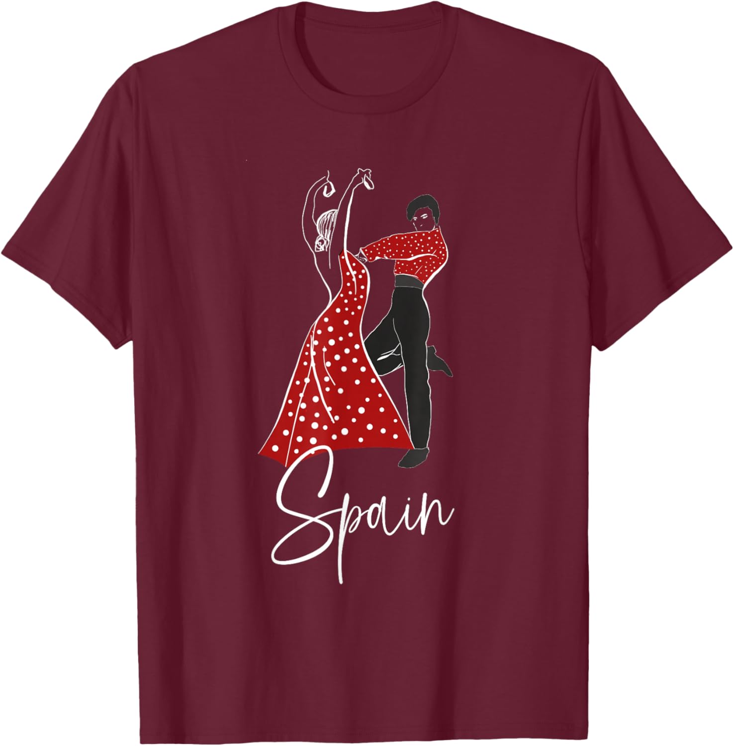 Spain Flamenco T-Shirt - T-Shirt | Maroon