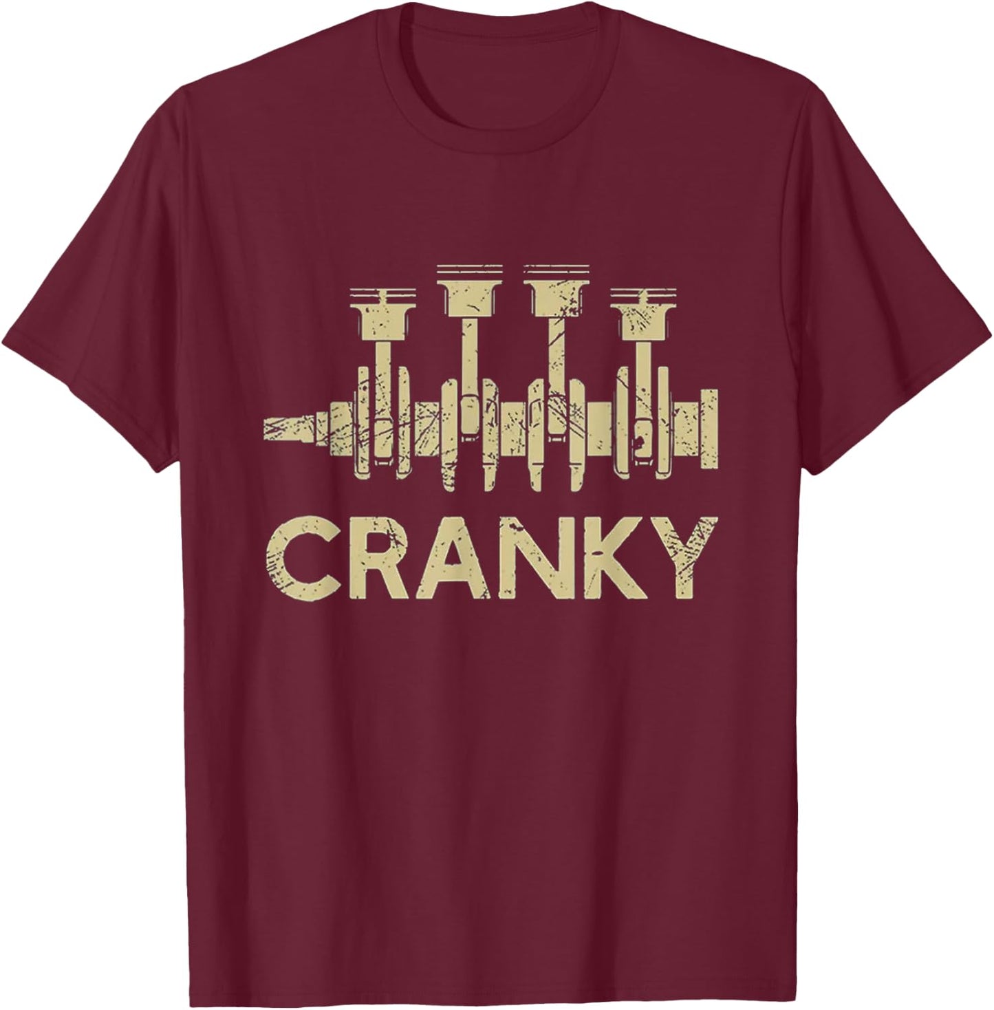 Cranky Car Engine: Just Another Day in the Garage T-Shirt - T-Shirt | Maroon