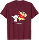 Crayon Shin-chan Dances! Shin-chan and Shiro T-Shirt - T-Shirt | Maroon