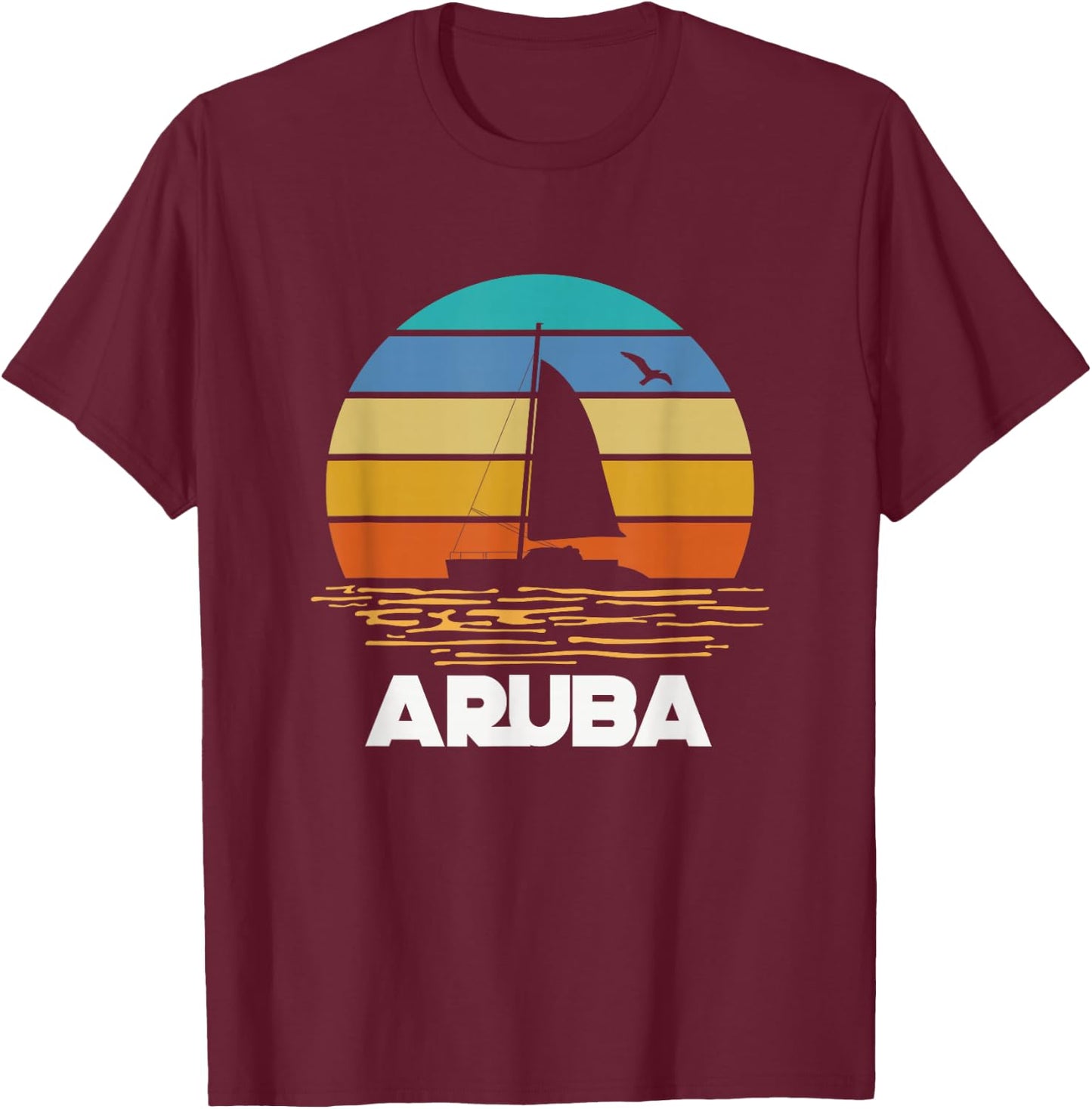 Aruban Tropical Island Aruba Beach Summer Holiday Travel T-Shirt - T-Shirt | Maroon