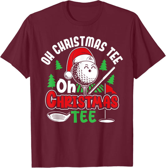 Oh Christmas Oh Christmas Golf Player Golfer Funny T-Shirt - T-Shirt | Maroon