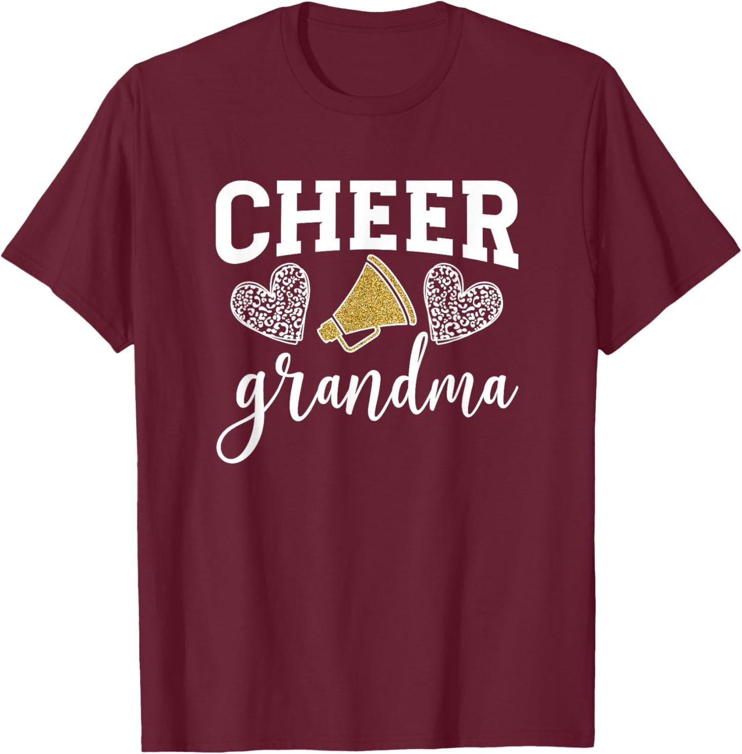 Cheer Grandma Hearts Cheerleading Grandmother T-Shirt - T-Shirt | Maroon