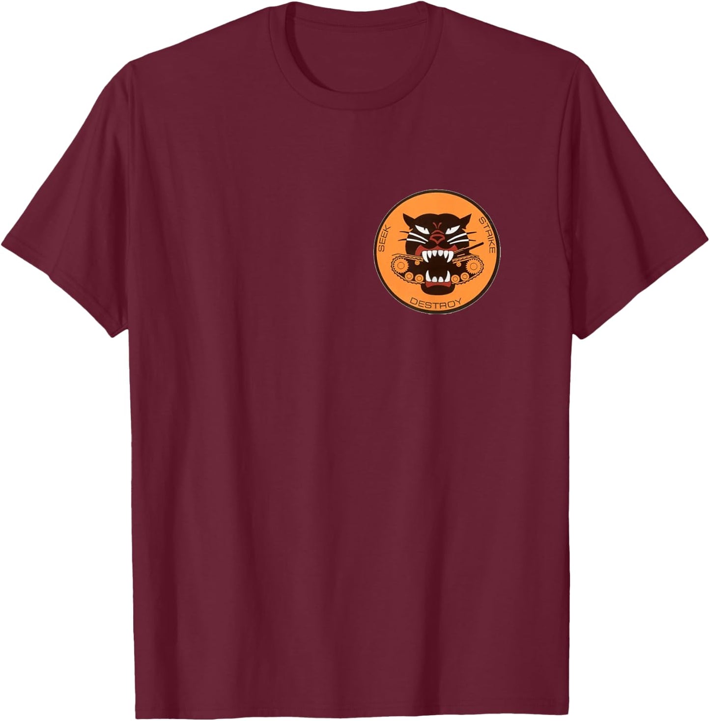 WW2 Tank Destroyer Division Panther Patch Army Military Gift T-Shirt - T-Shirt | Maroon