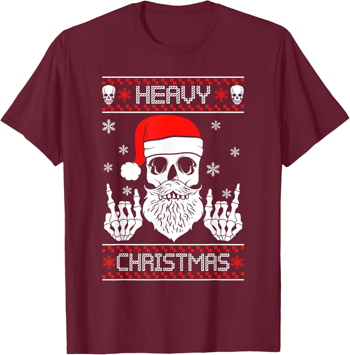 Geschenk Christmas Rock & Heavy Metal Weihnachten Heavy Metal Christmas 2020 Ugly Christmas T-Shirt - T-Shirt | Maroon