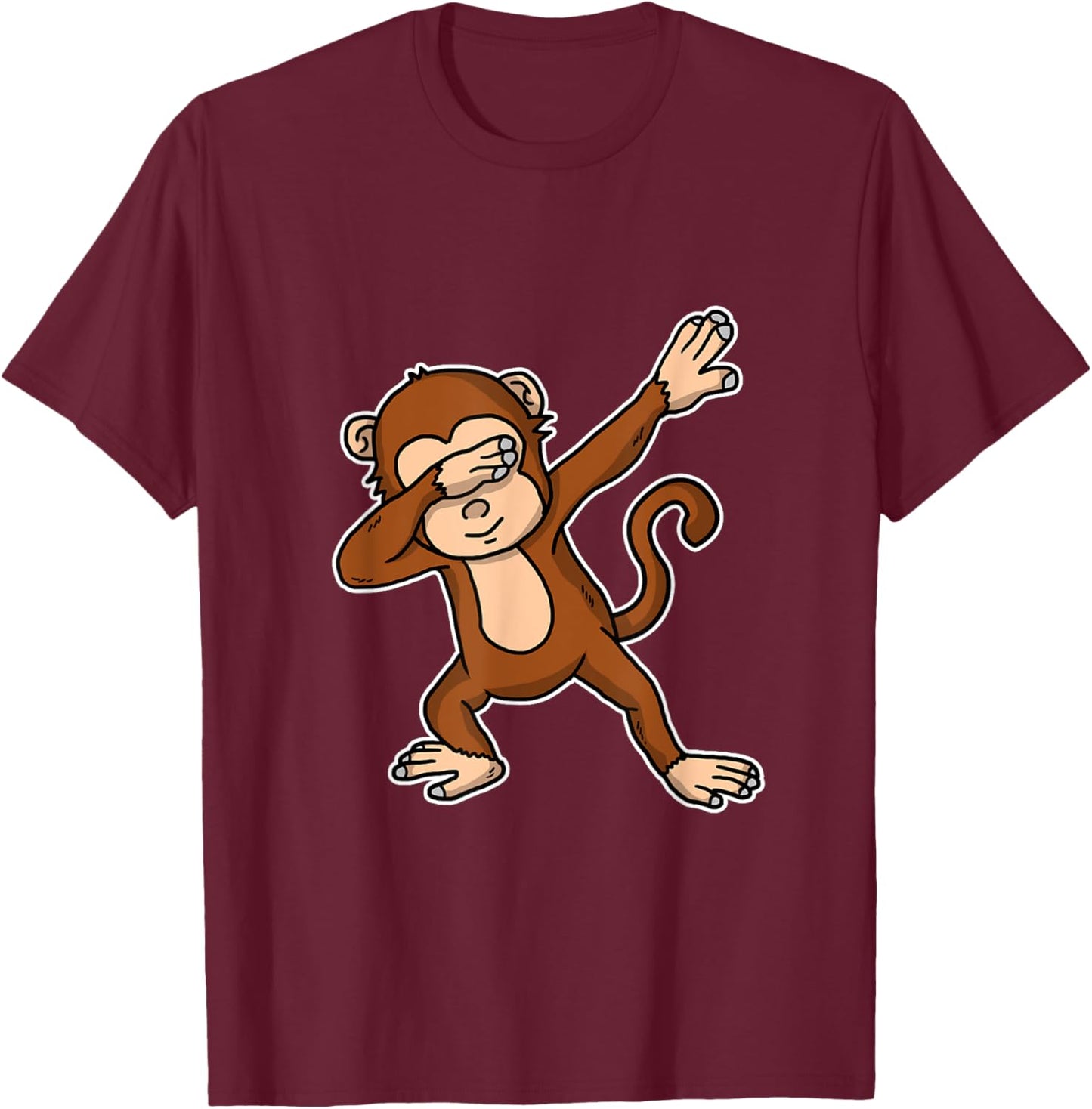 Funny Dabbing Monkey Dab Dance Cool Ape Lover Gift T-Shirt - T-Shirt | Maroon