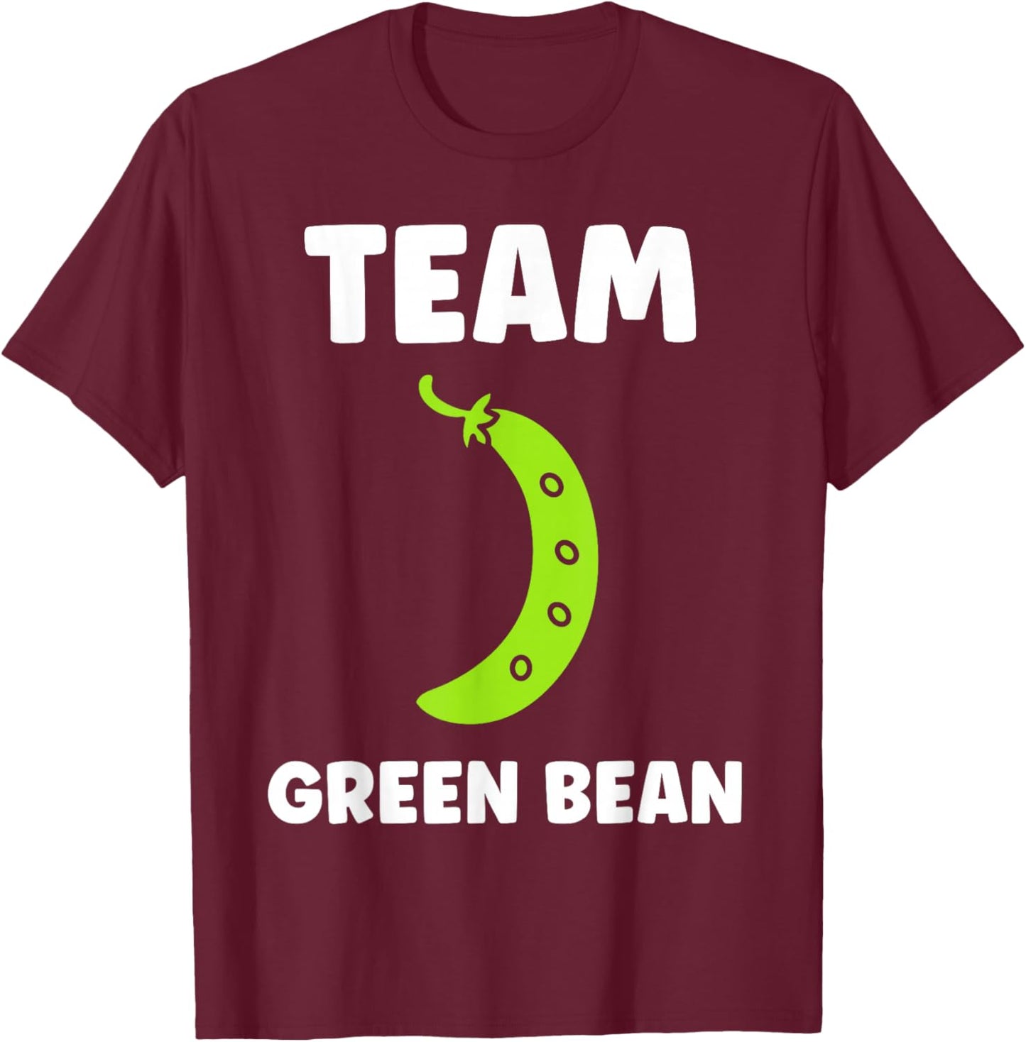 Funny Minimalist Vegetable Simple Team Green Bean T-Shirt - T-Shirt | Maroon