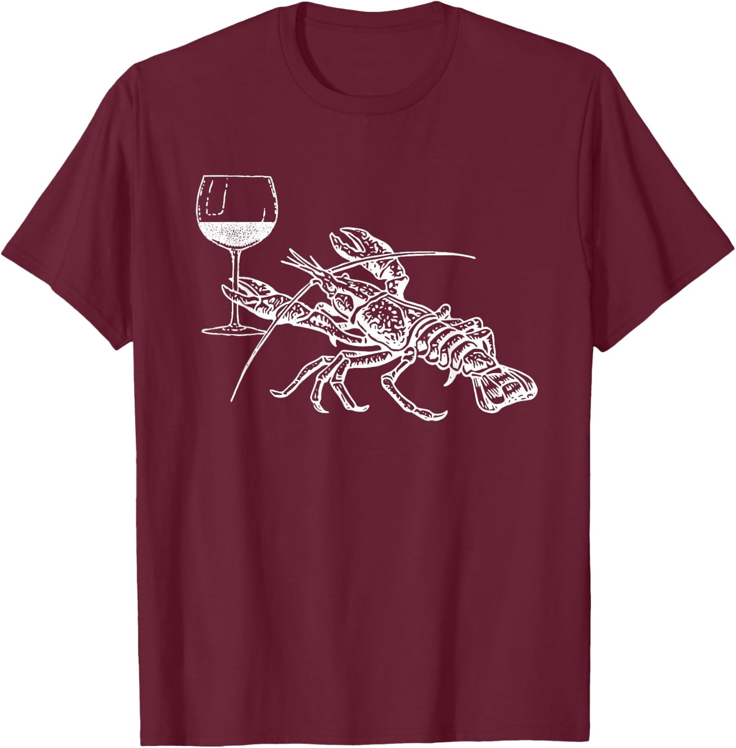 Lobster Wine Drinking Shirt Funny Beach Cruise Vacation Gift T-Shirt - T-Shirt | Maroon