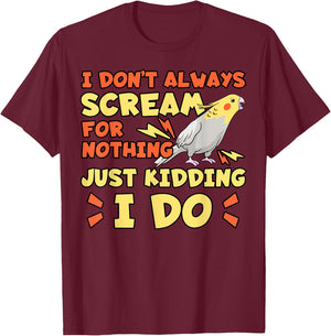Cockatiel Cockatoo Lutino Weiro Bird Parrot Quarrion Tiel T-Shirt - T-Shirt | Maroon