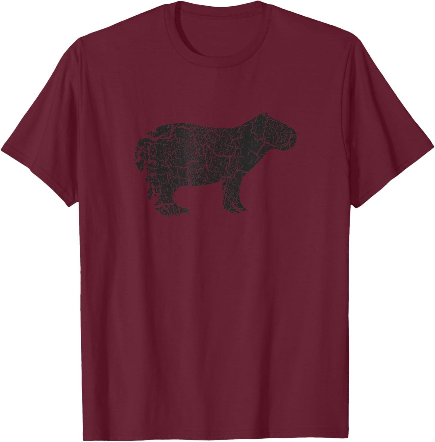 Capybara Distressed Print - Vintage Capybara T-Shirt - T-Shirt | Maroon