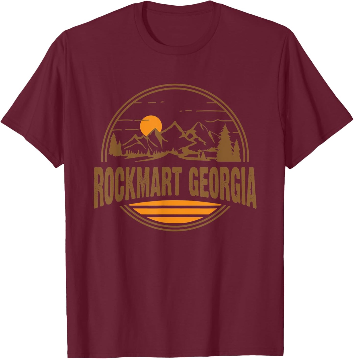 Vintage Rockmart, Georgia Mountain Hiking Souvenir Print T-Shirt - T-Shirt | Maroon