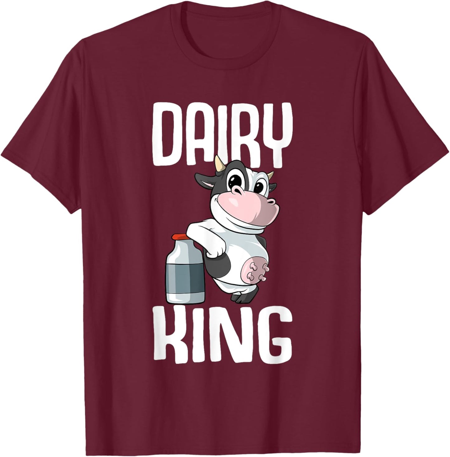 Dairy King Farmer T-Shirt - T-Shirt | Maroon