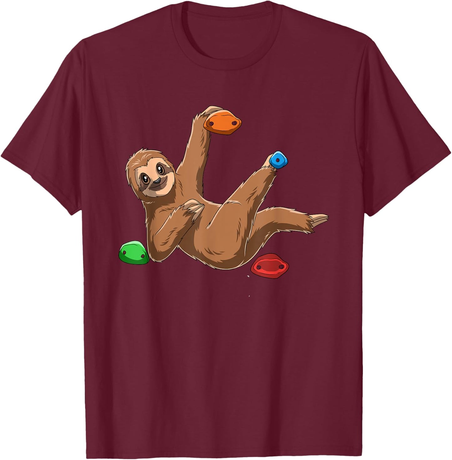 Sloth - Bouldering and Climbing Gift T-Shirt - T-Shirt | Maroon