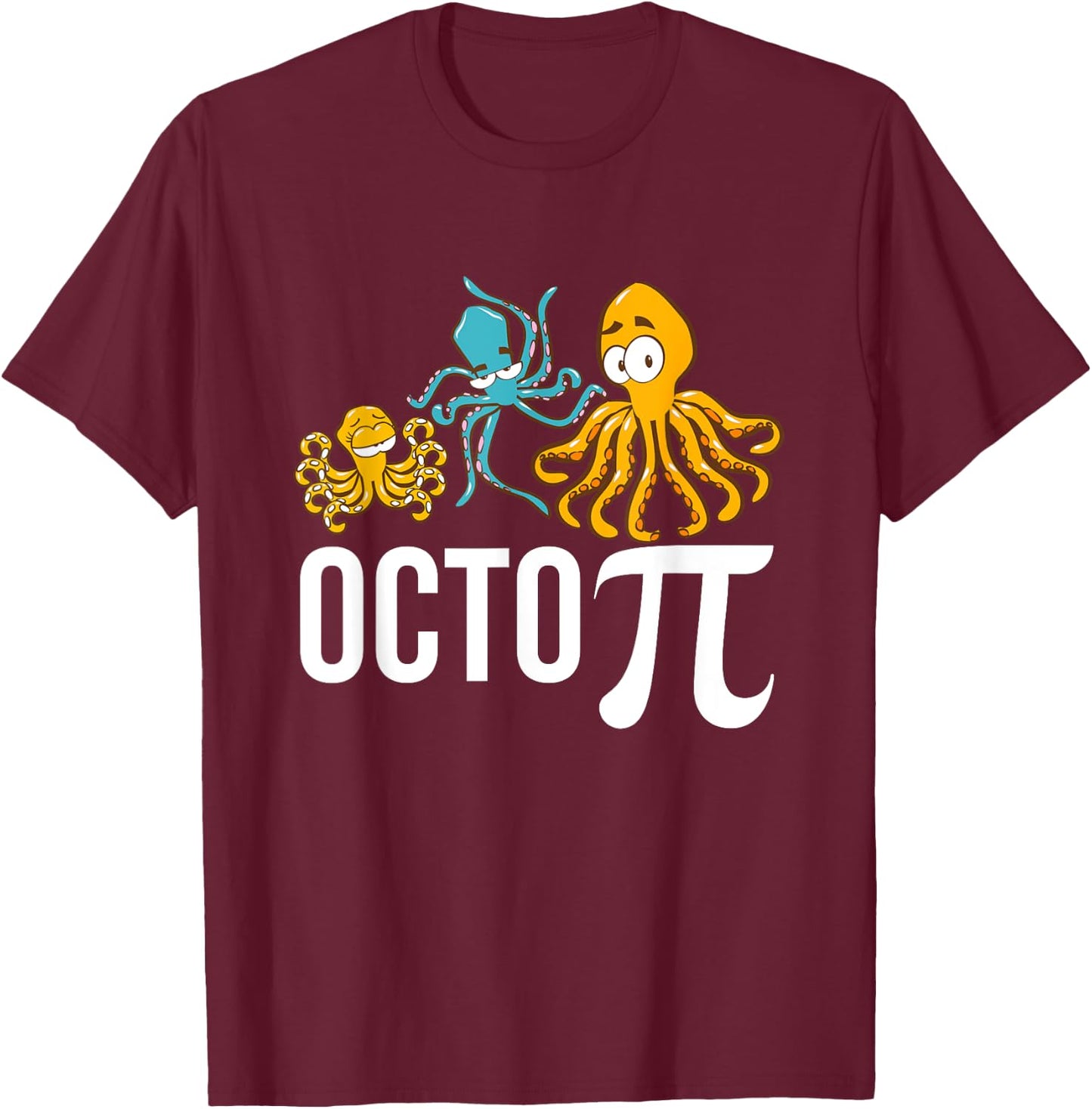 Octo Pi - Funny Math T-Shirt - T-Shirt | Maroon