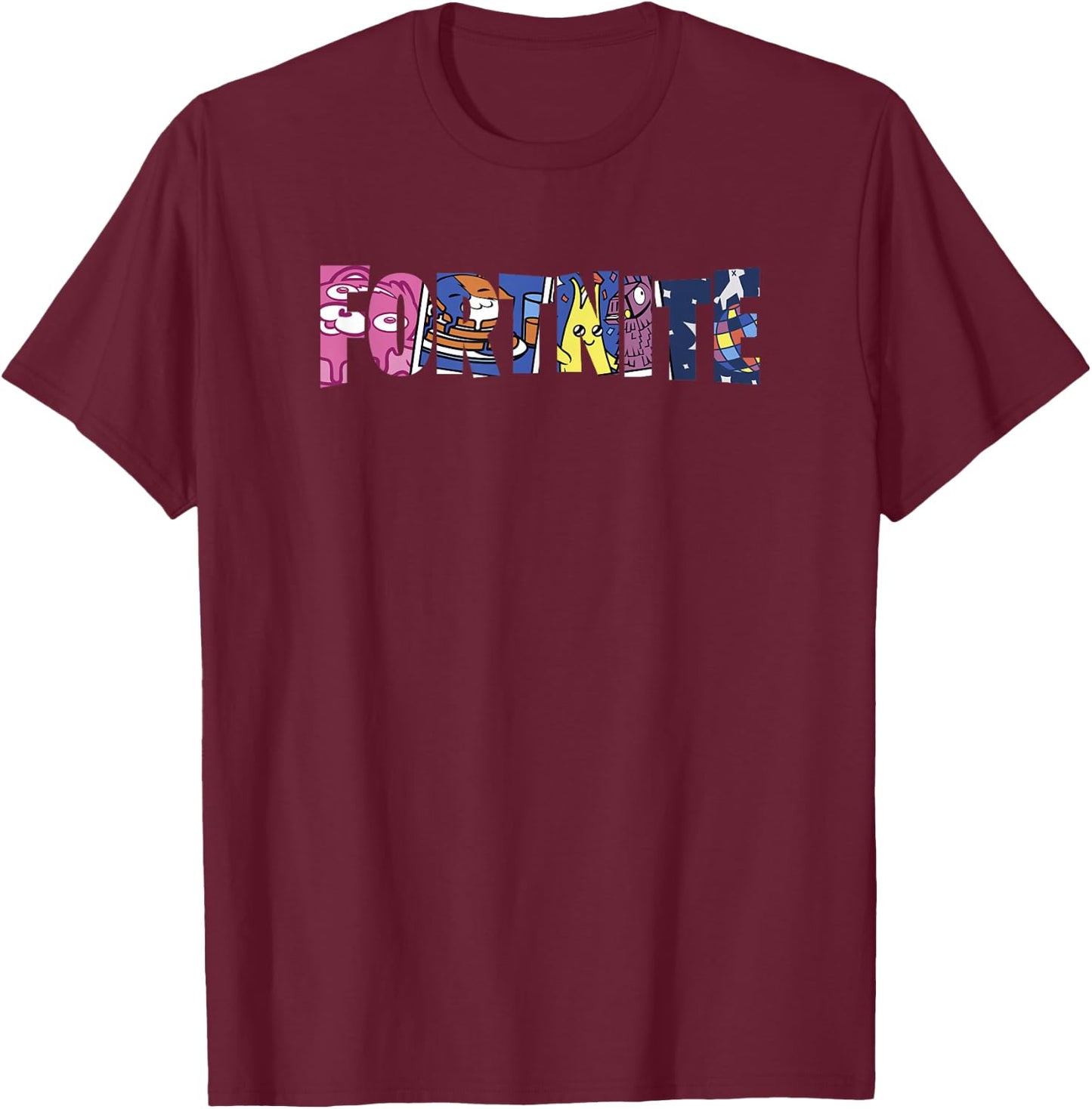 Fortnite Spring Character Fill Short Sleeve T-Shirt - T-Shirt | Maroon