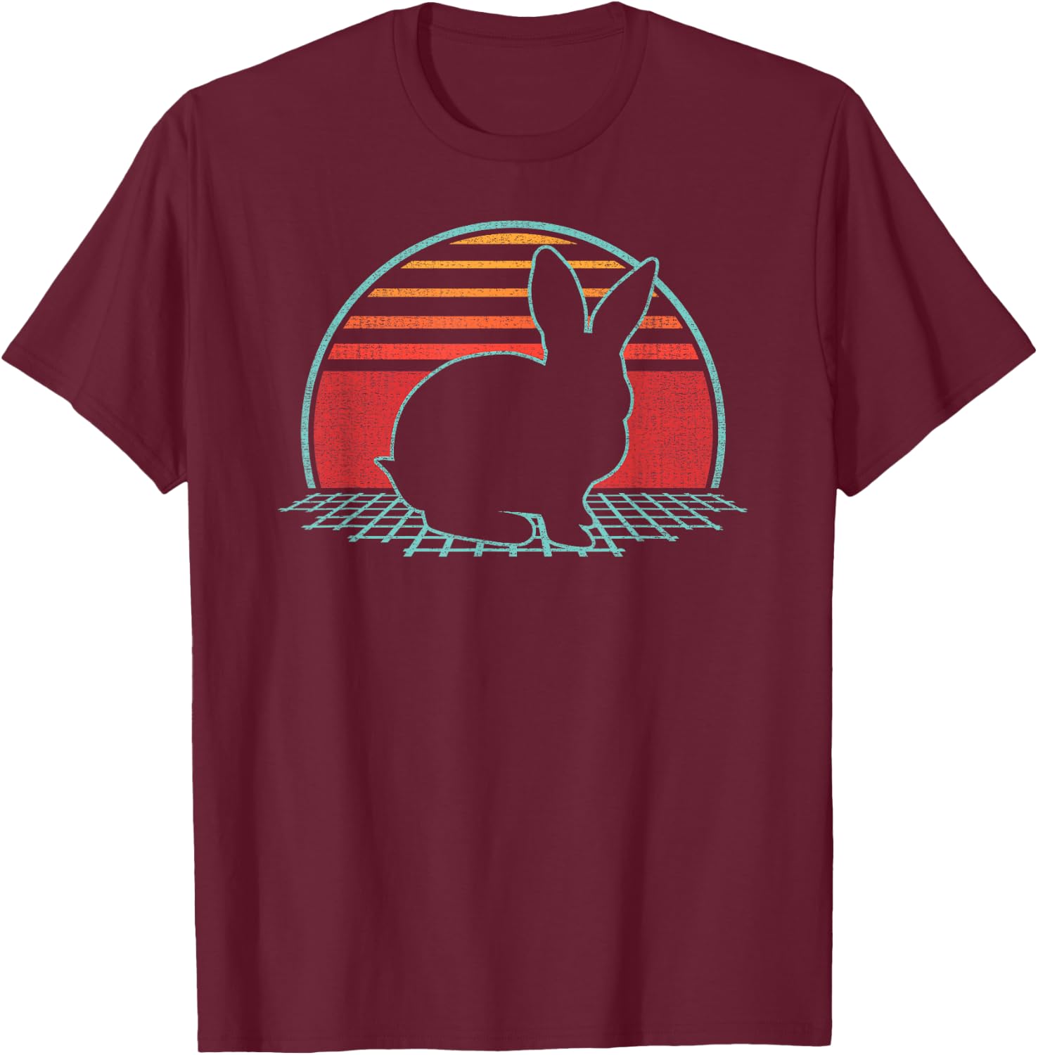 Rabbit Bunny Lover Farmer Animal Retro Vintage 80s Style T-Shirt - T-Shirt | Maroon