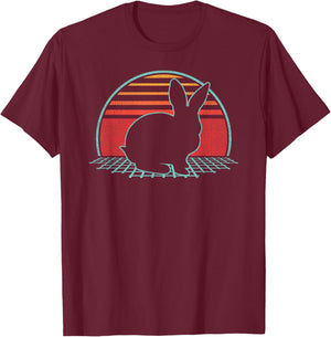 Rabbit Bunny Lover Farmer Animal Retro Vintage 80s Style T-Shirt - T-Shirt | Maroon