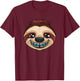 Cute Sloth Head With Dental Braces Dental Dentist Dentistry T-Shirt - T-Shirt | Maroon