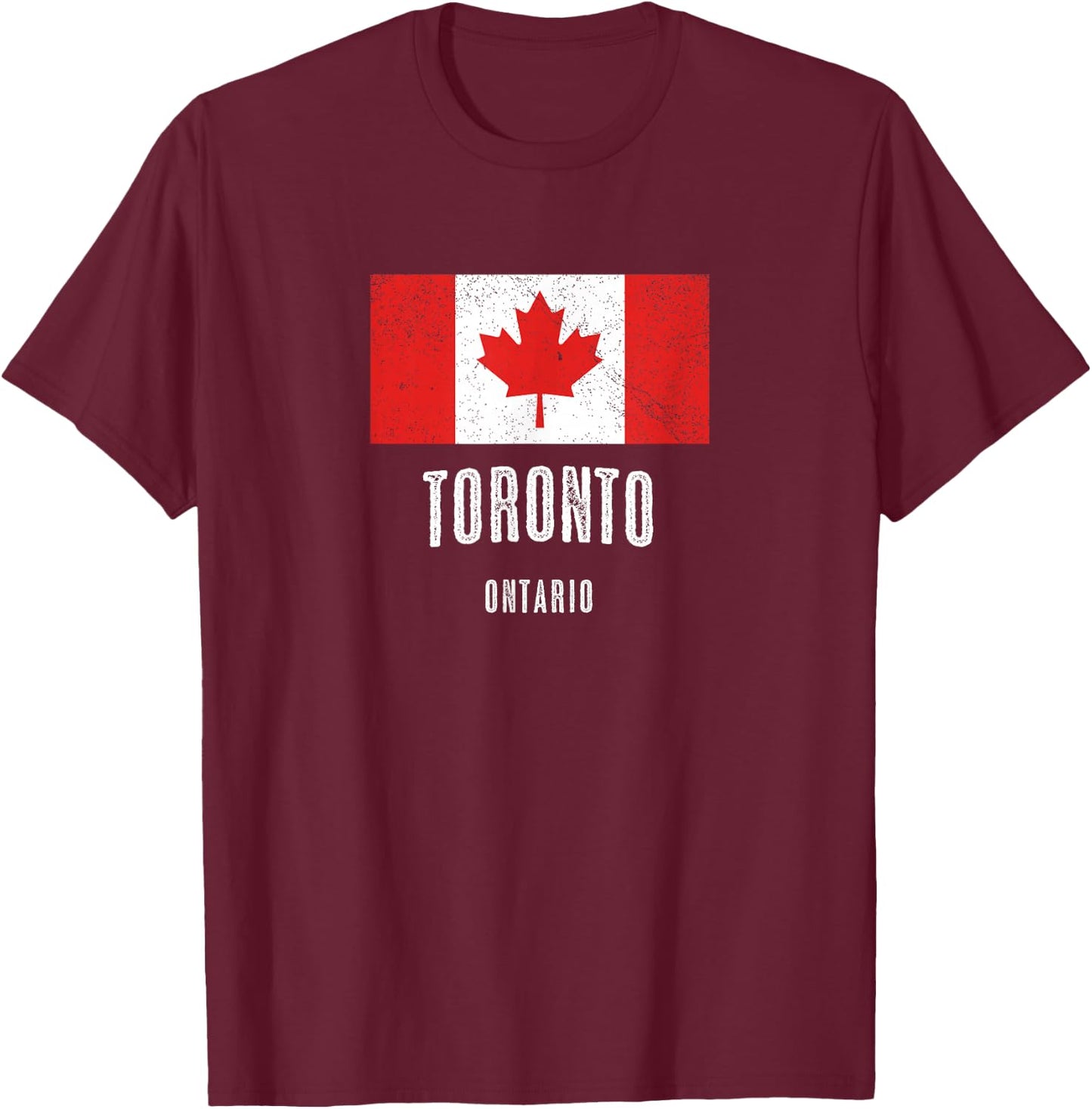 City of Toronto - Canada | Canadian Flag Souvenir T-Shirt - T-Shirt | Maroon