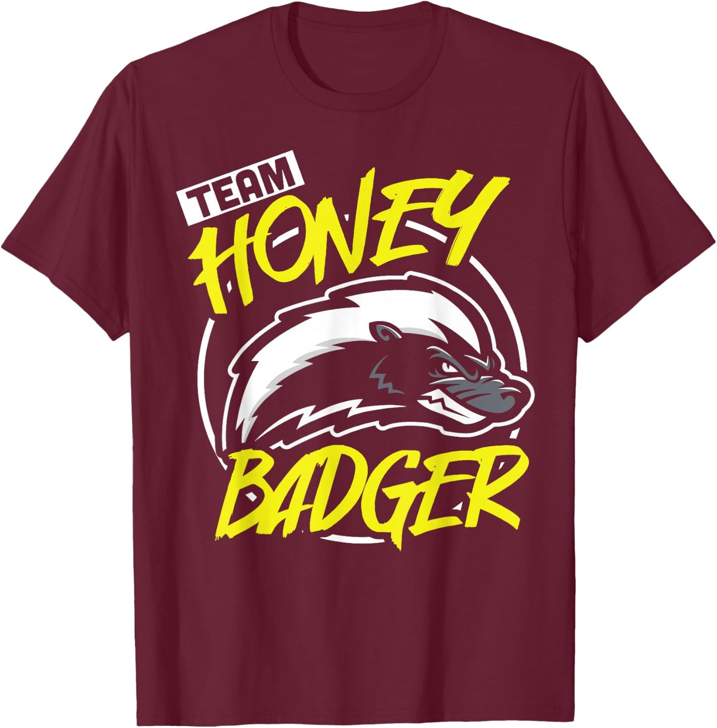 Team Honey Badger Forest Animal Squad Funny Boys Girls Gift T-Shirt - T-Shirt | Maroon