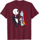 Disney The Nightmare Before Christmas Jack and Sally T-Shirt - T-Shirt | Maroon