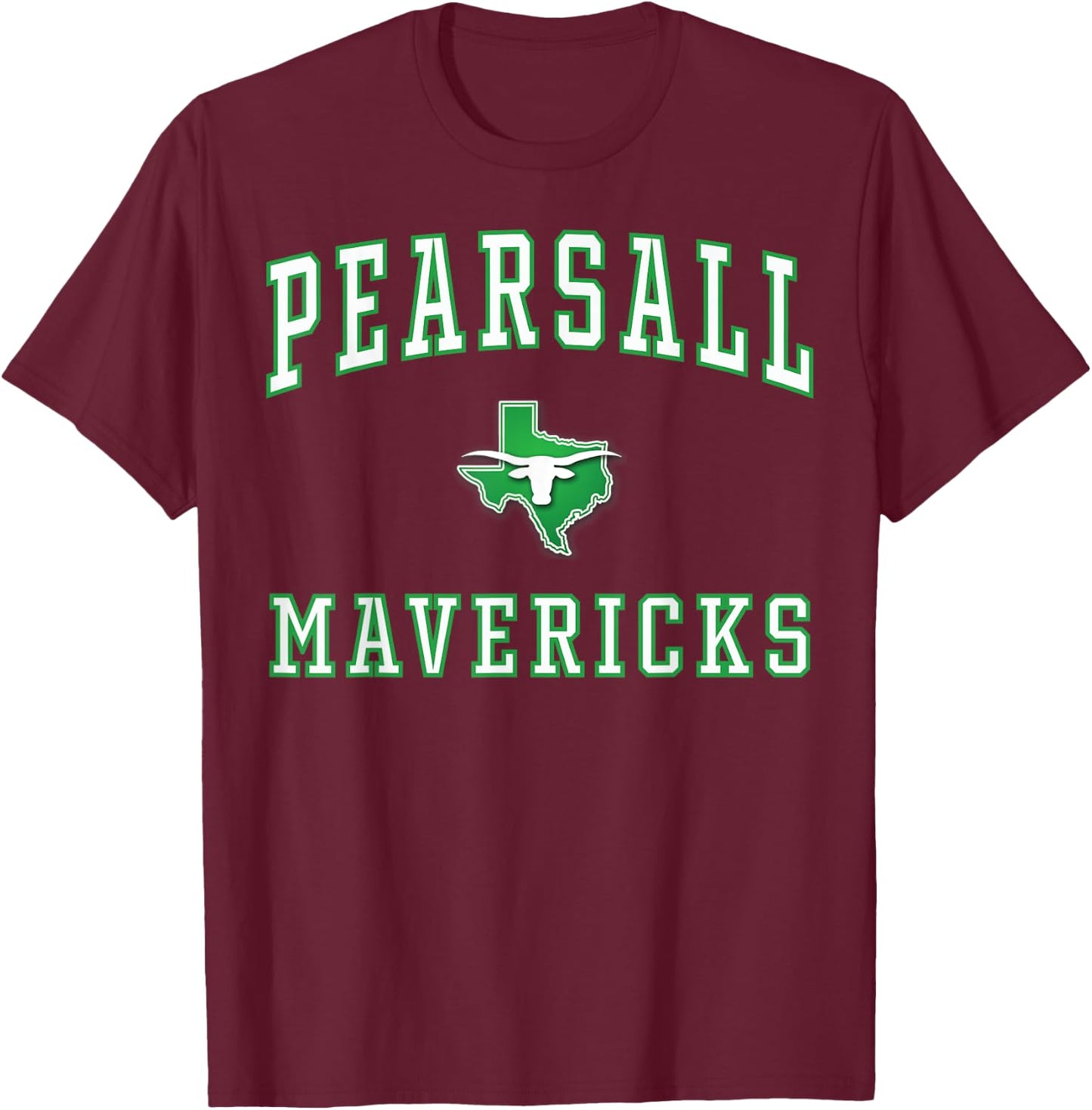 Pearsall High School Mavericks C1 T-Shirt - T-Shirt | Maroon