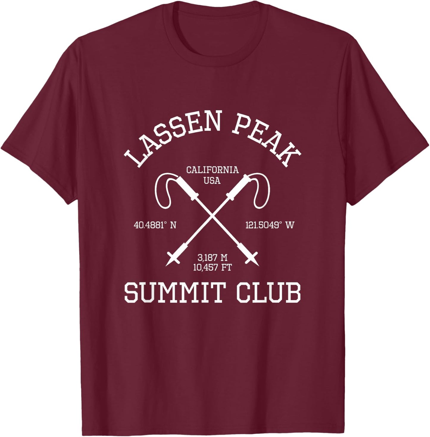 Climbed Lassen Peak Summit Club Hike USA Hiking Mount Lassen T-Shirt - T-Shirt | Maroon