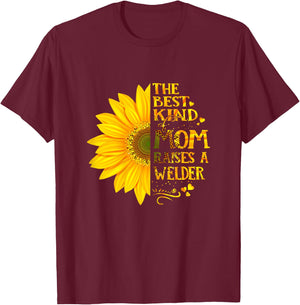 The Best Kind Of Mom Raises A WELDER Mother's Day T-Shirt - T-Shirt | Maroon