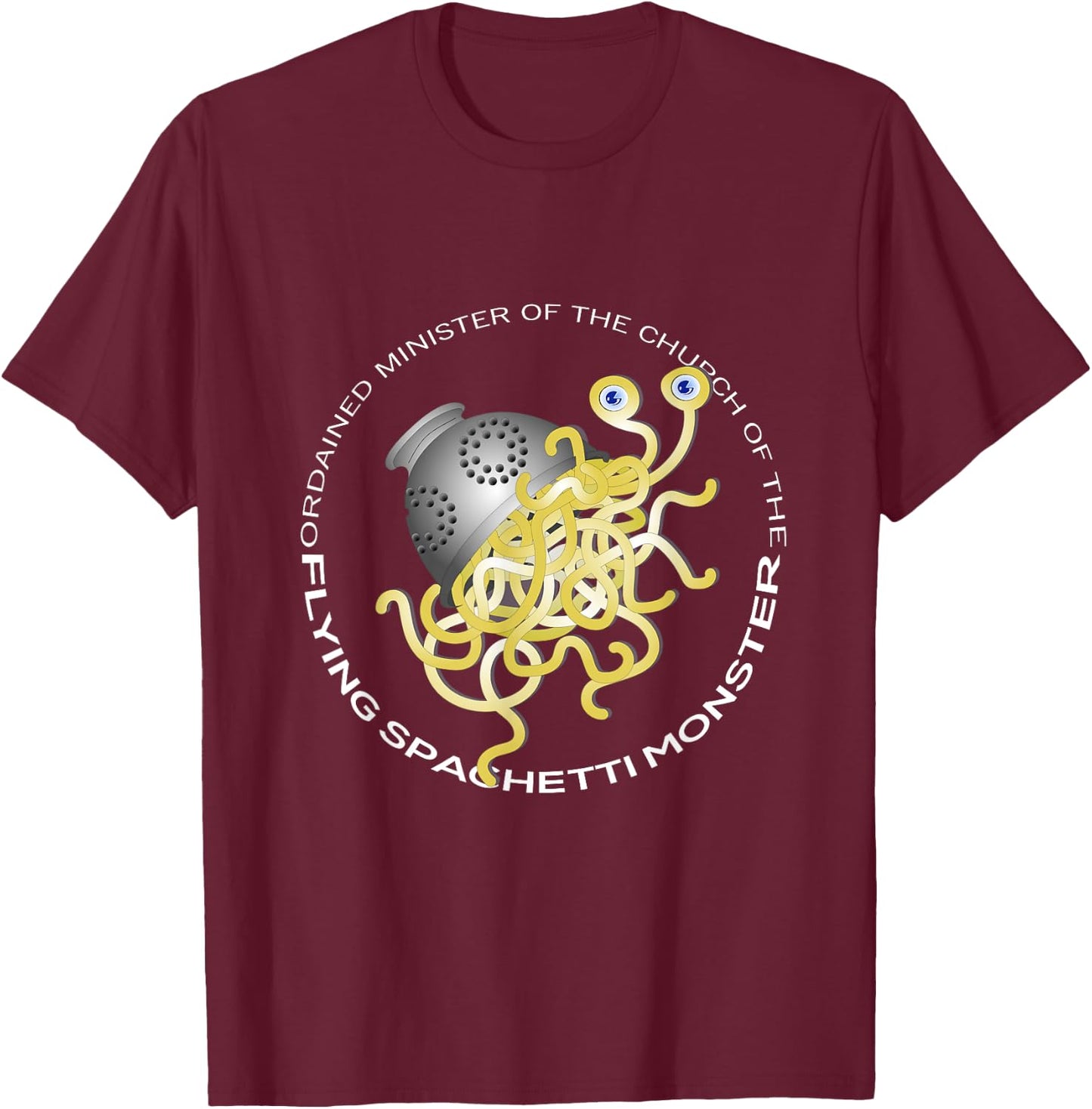 Flying Spaghetti Monster | FSM, Pastafarian T-Shirt - T-Shirt | Maroon