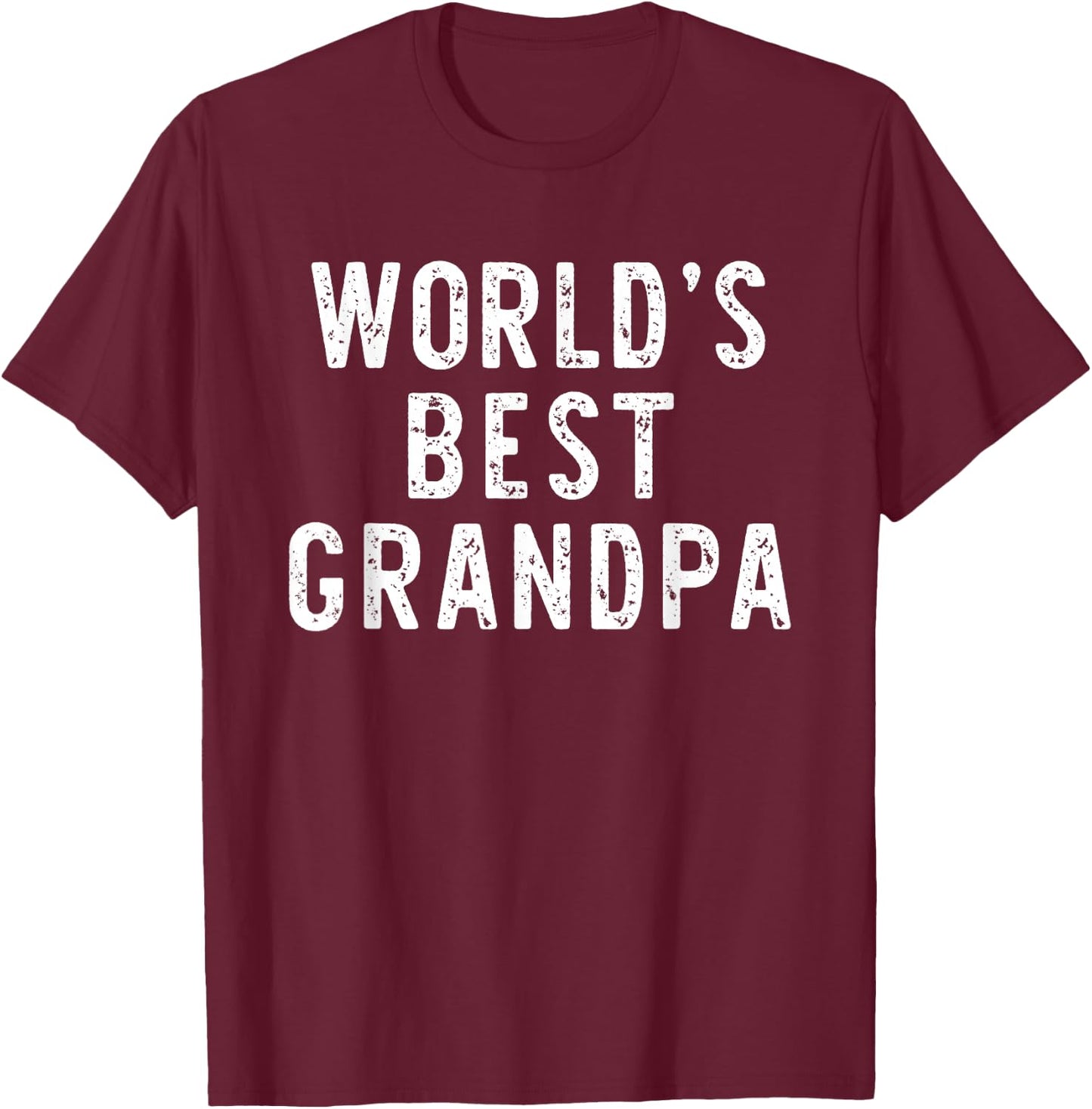 World's Best Grandpa Funny Family T-Shirt - T-Shirt | Maroon