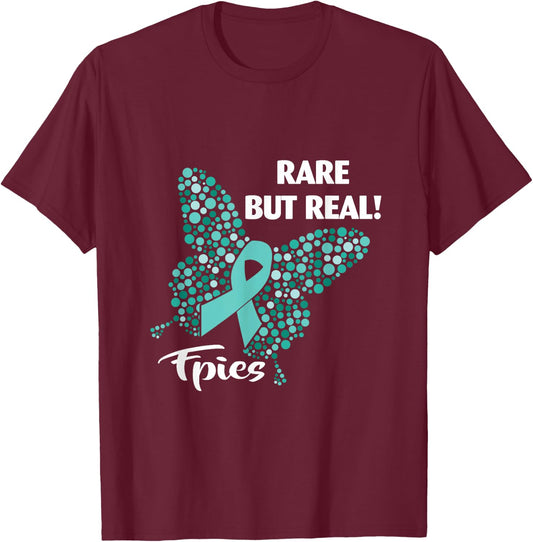 FPIES - Rare But Real | FPIES/Food Allergy Awareness T-Shirt - T-Shirt | Maroon