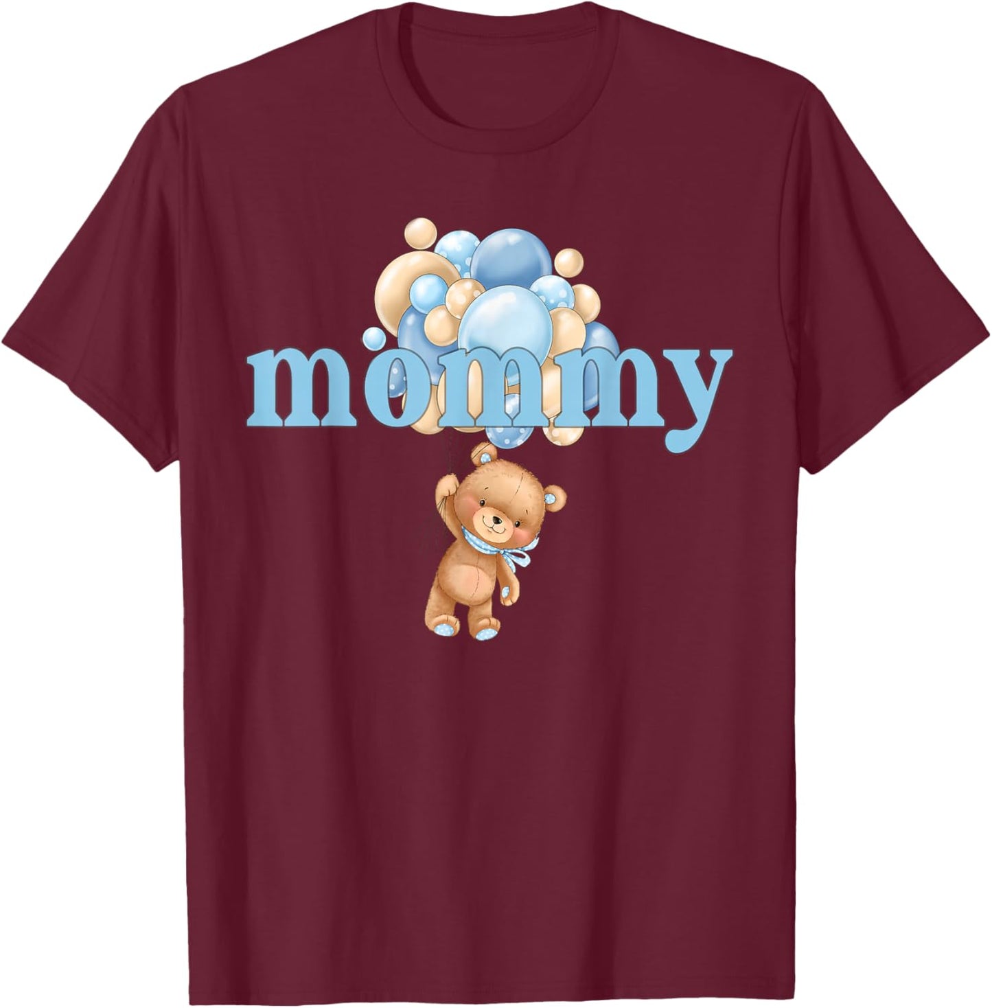 Mommy Teddy Bear 1st Birthday Boy Family Matching T-Shirt - T-Shirt | Maroon