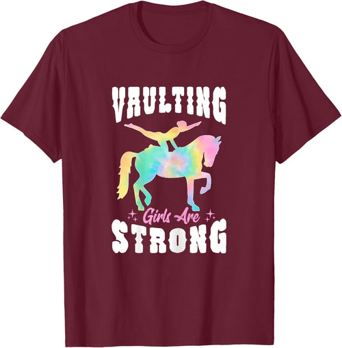 Tie Dye Vaulting Girls Are Strong Riding Equestrian Horse