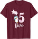 5th Penguin Birthday Party Five Year Old Girl Penguin T-Shirt - T-Shirt | Maroon
