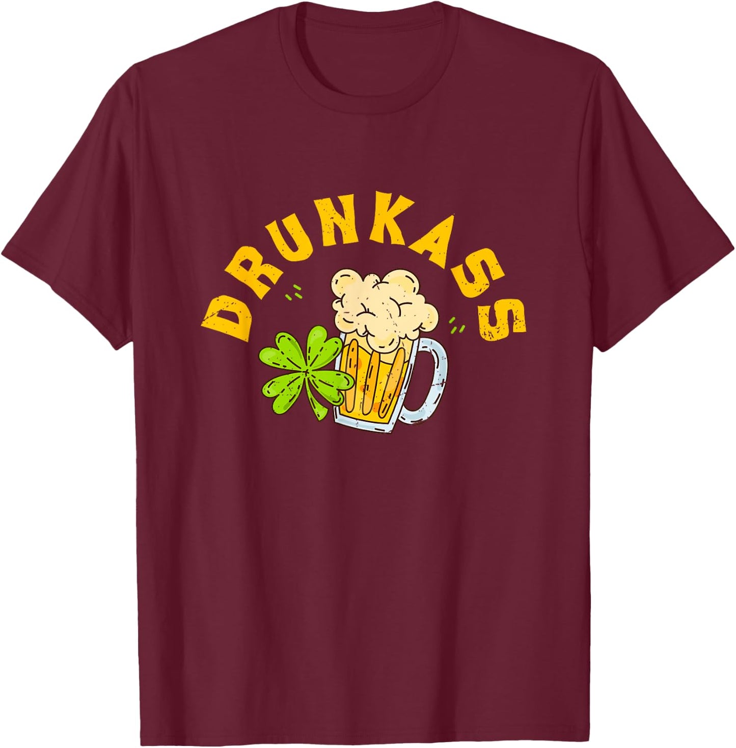 Drunkass / Funny Couple Matching St. Patrick’s Day T-Shirt - T-Shirt | Maroon