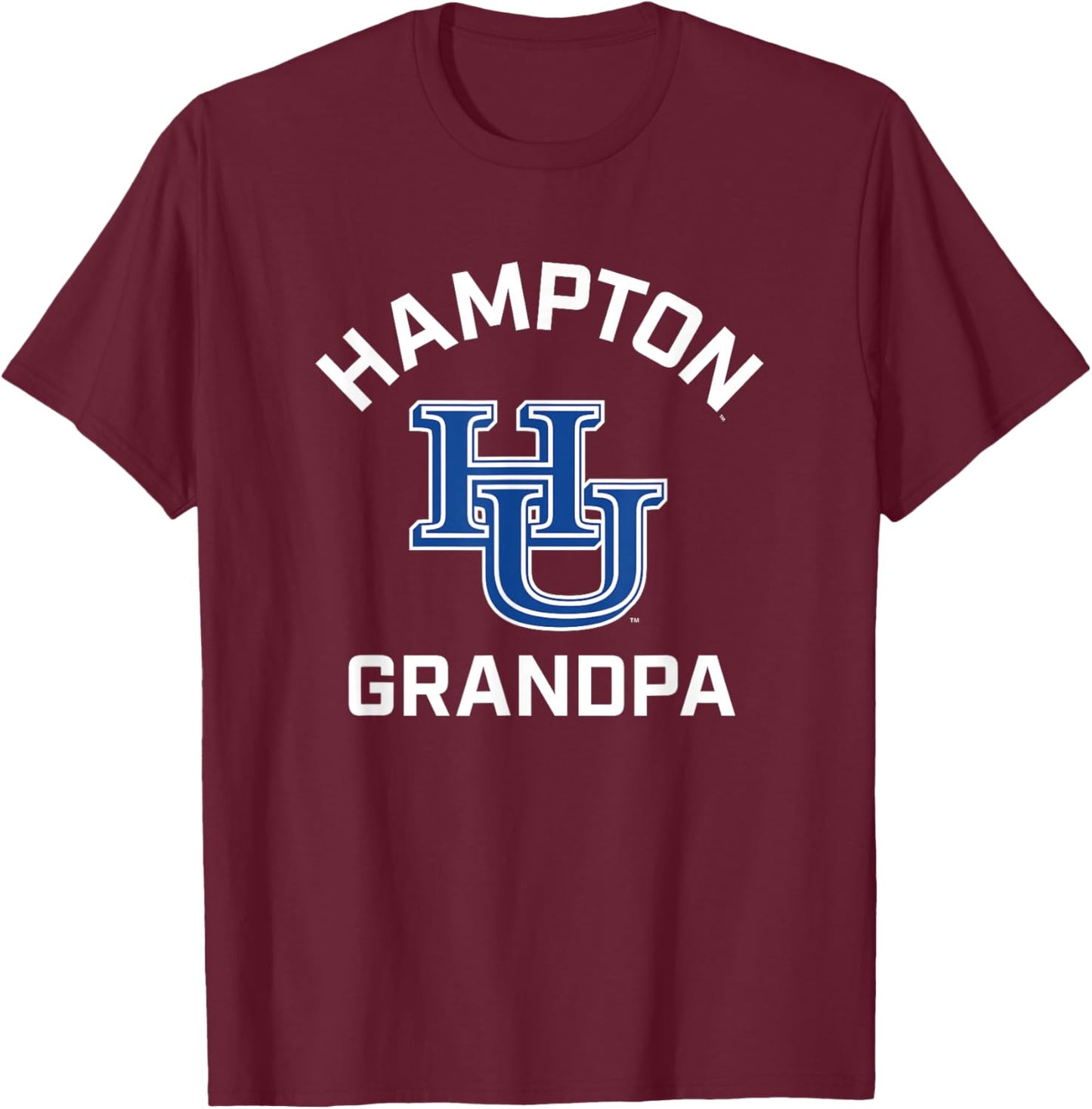 Hampton University Pirates Arched Grandpa T-Shirt - T-Shirt | Maroon