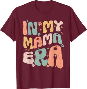 Groovy Retro In My Mama Era Best Mom Ever Mother's Day T-Shirt - T-Shirt | Maroon