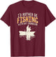 Funny Fishing Grandpa Rather Be Fishing With My Grandson T-Shirt - T-Shirt | Maroon