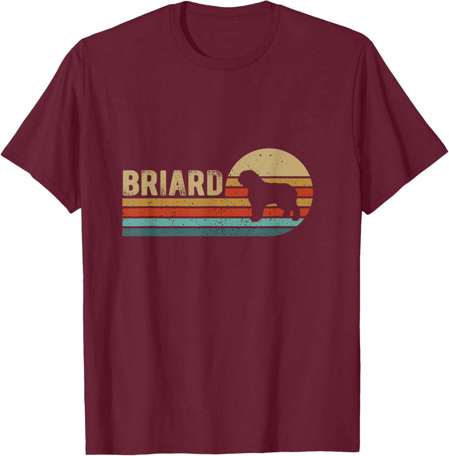 Briard Dog T-Shirt - T-Shirt | Maroon