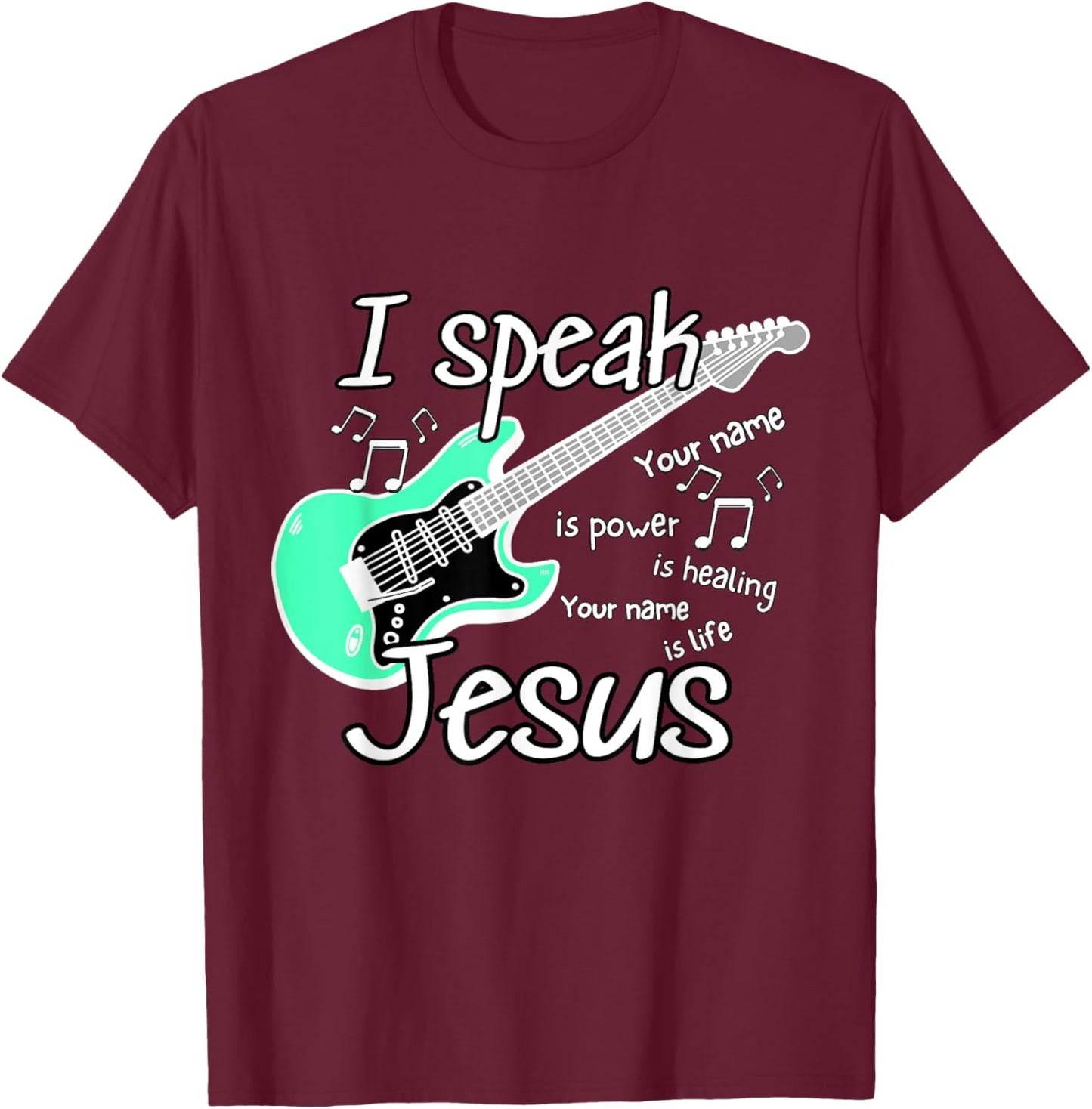 I SPEAK JESUS Christian Worship Song Youth Group T-Shirt - T-Shirt | Maroon