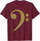 Vintage Bass Clef Design Clothing Bass Guitar T-Shirt - T-Shirt | Maroon