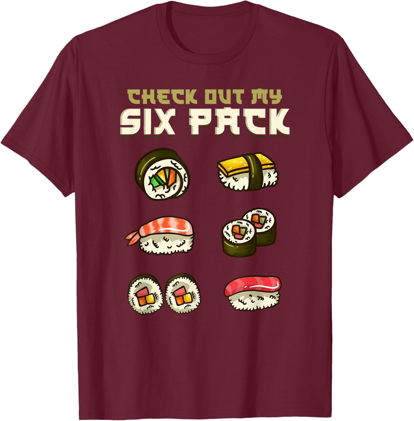 Sushi Japanese Gym T-Shirt - T-Shirt | Maroon