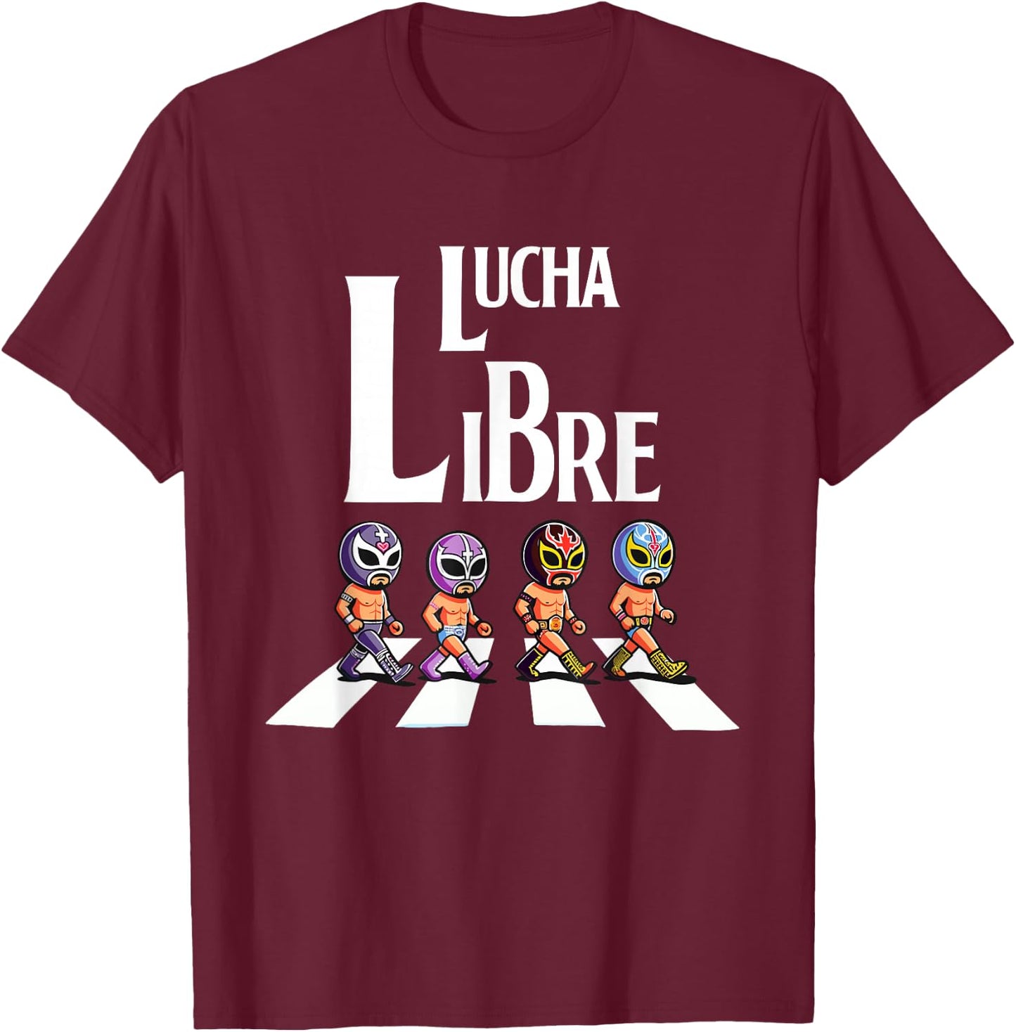 Hilarious Mexican Wrestling | Funny Wrestler Apparel Libre T-Shirt - T-Shirt | Maroon