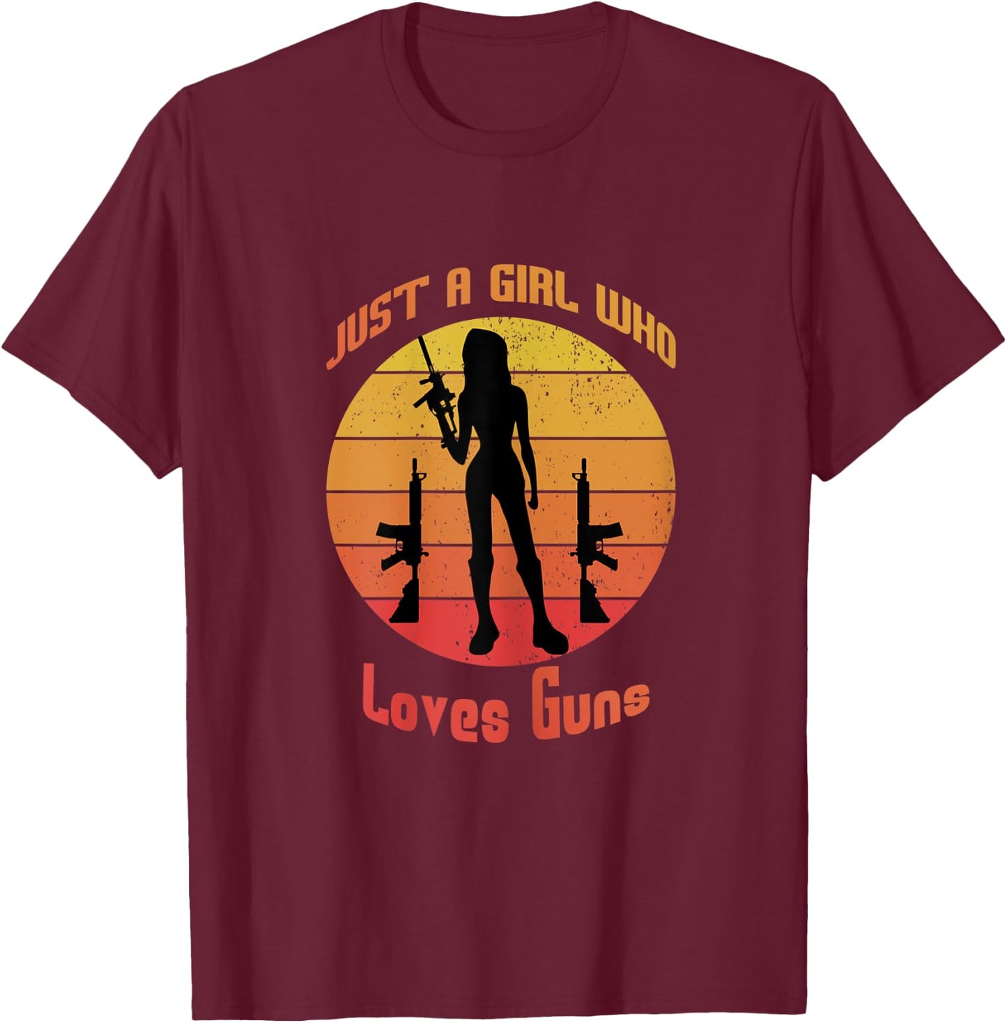 Just a girl who loves Guns vintage style T-Shirt - T-Shirt | Maroon