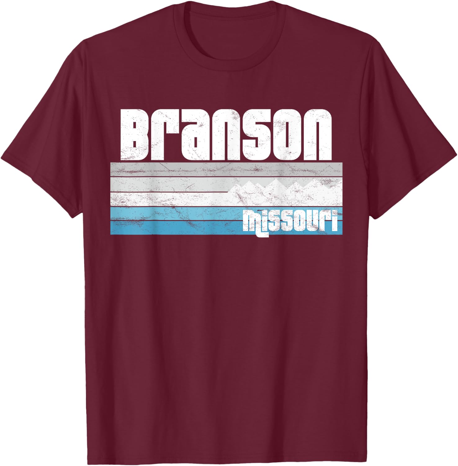 I Love Branson Missouri Ozark Mountains Winter Snow T-Shirt - T-Shirt | Maroon