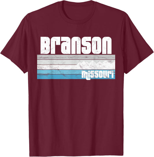 I Love Branson Missouri Ozark Mountains Winter Snow T-Shirt - T-Shirt | Maroon