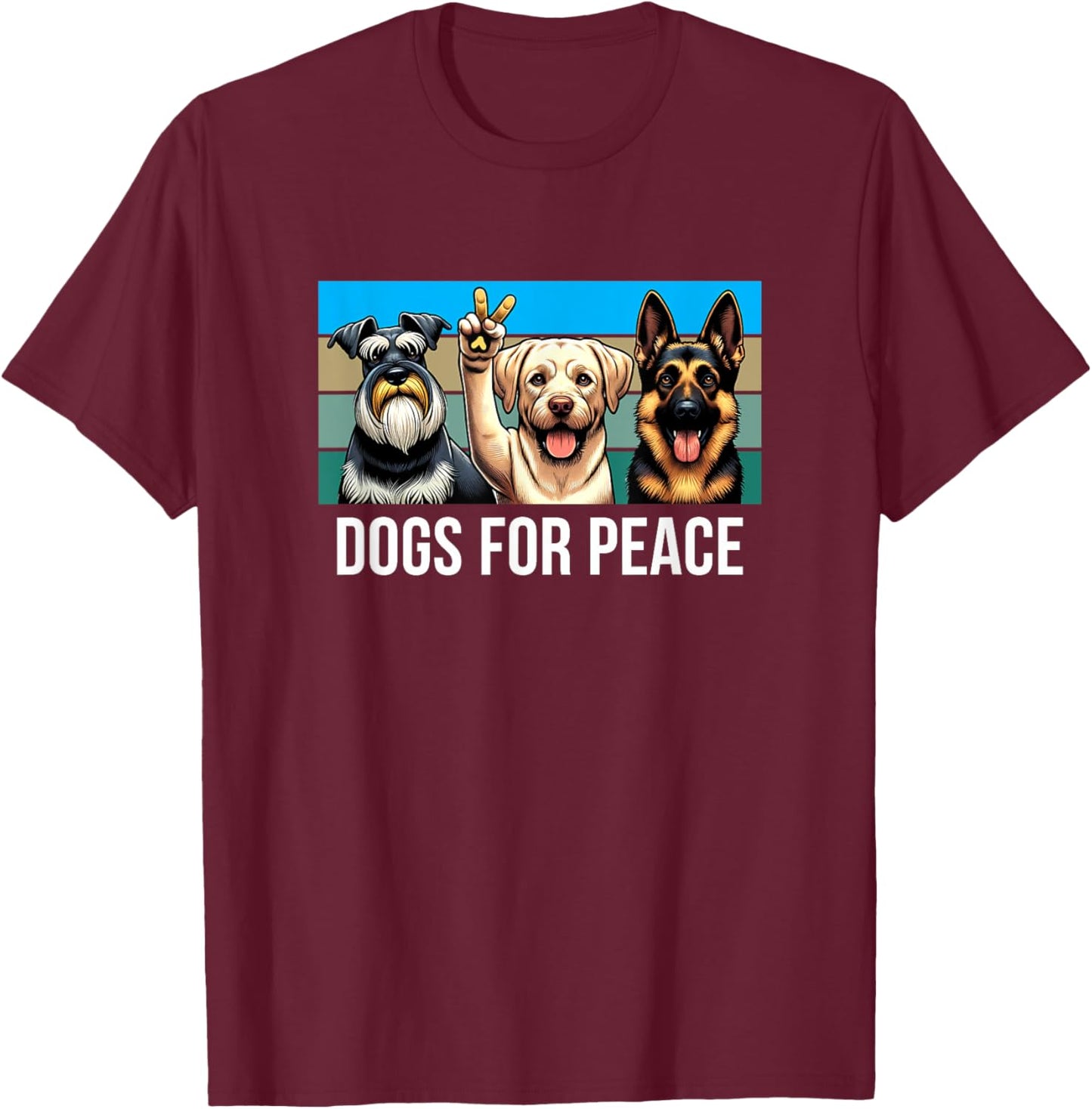Dogs For Peace T-Shirt - T-Shirt | Maroon