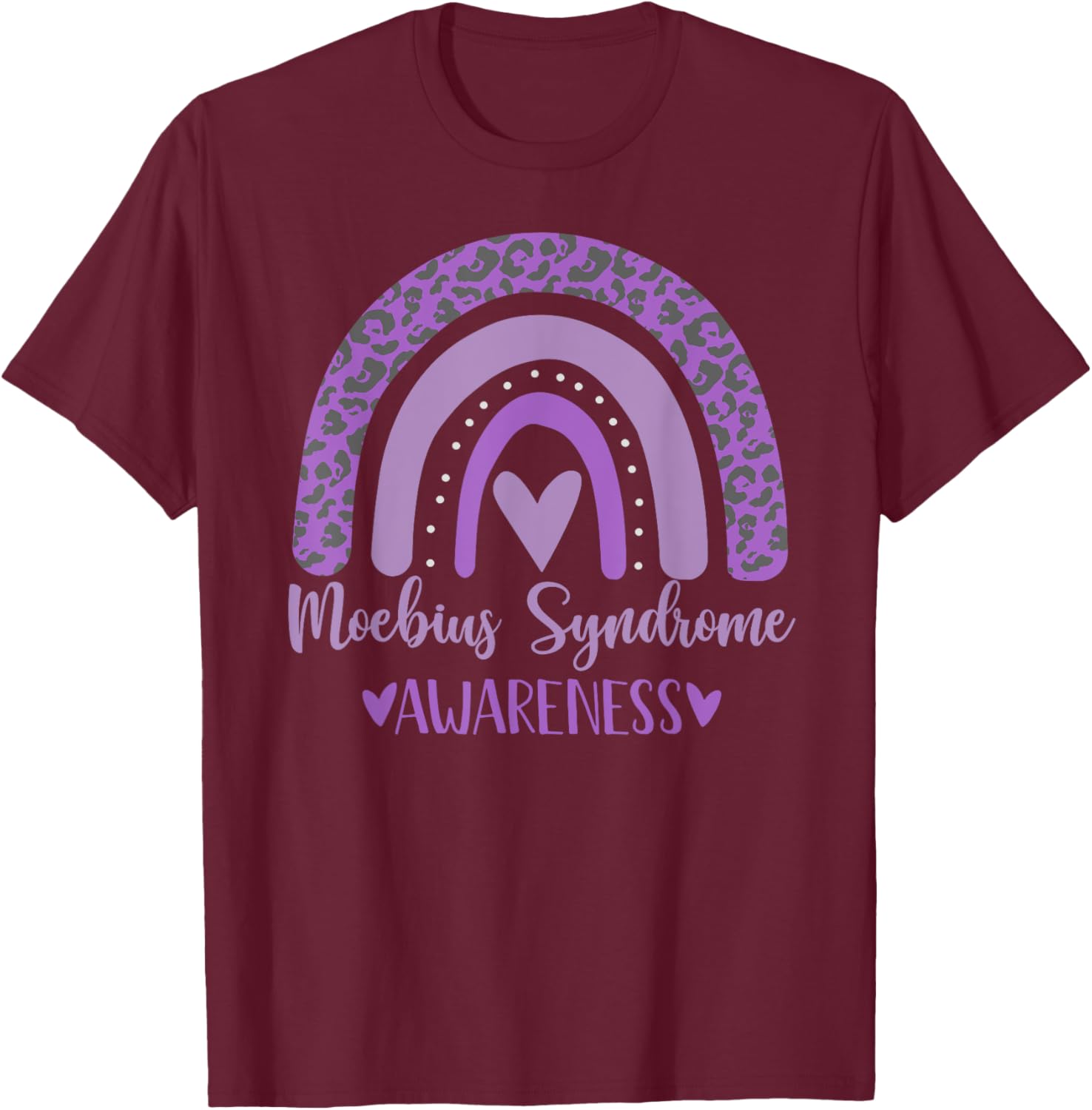 We wear Purple rainbow for Moebius Syndrome Awareness Gifts T-Shirt - T-Shirt | Maroon