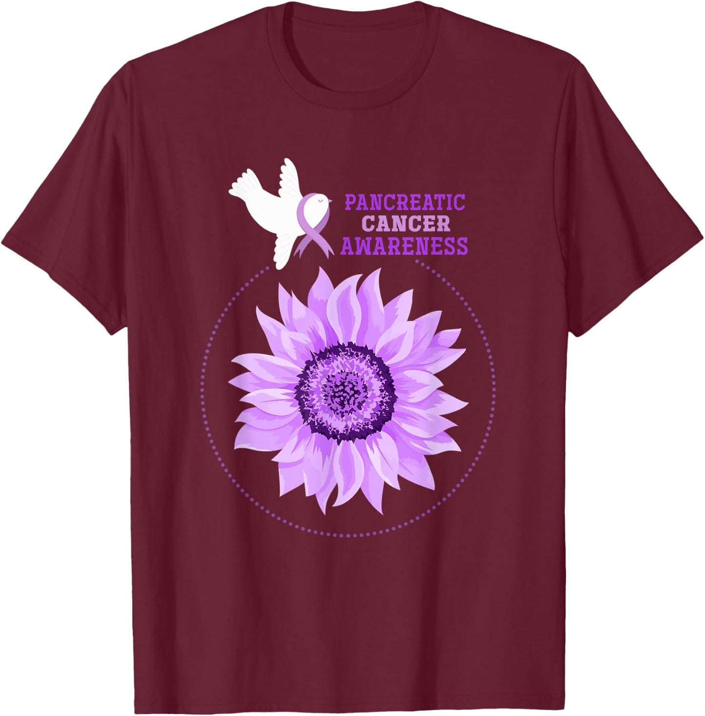 Pancreatic Cancer Awareness T-Shirt - T-Shirt | Maroon