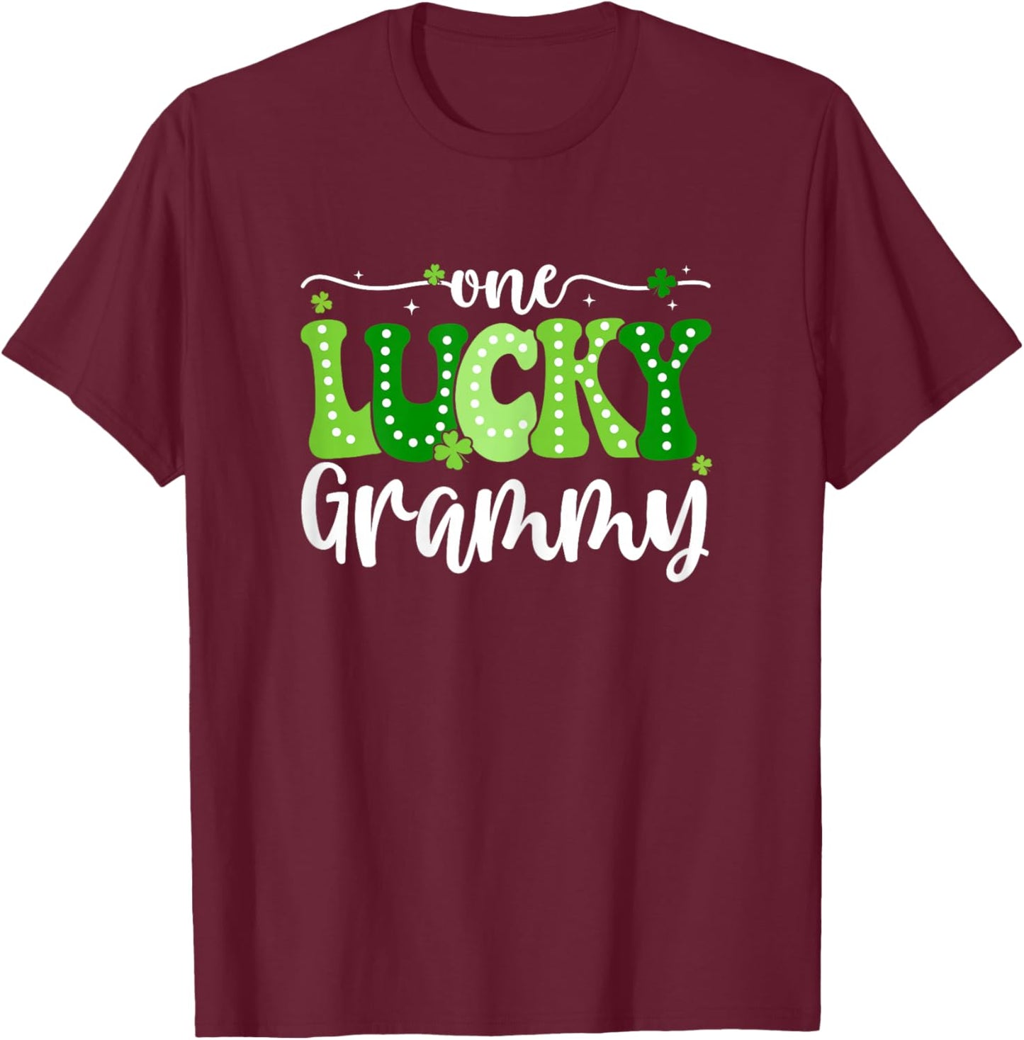One Lucky Grammy Groovy Retro Grammy St Patrick's Day T-Shirt - T-Shirt | Maroon